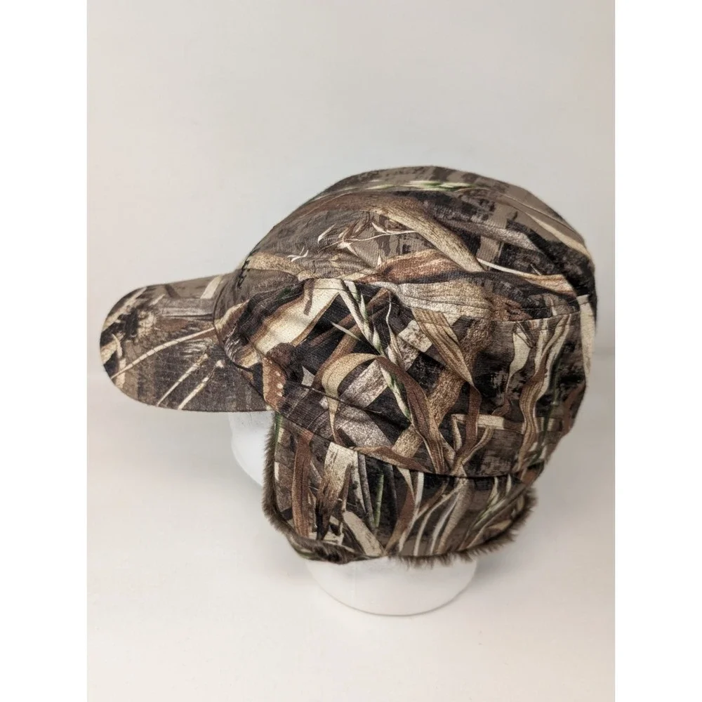 Cabela's Camo Hunting Hat Cap Ear Flap Fur Warm 40g Thinsulate‎ Camouflage Small